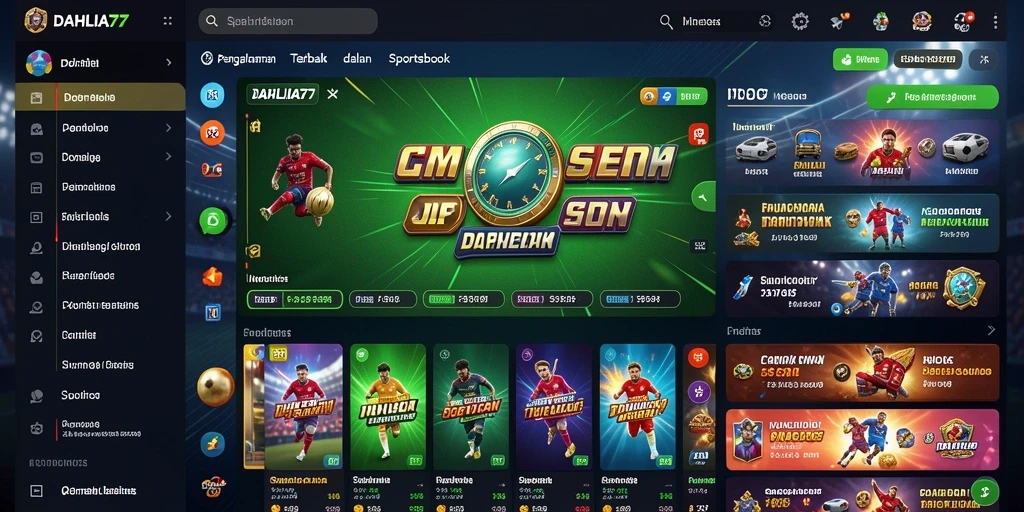 Tampilan antarmuka menarik dan mudah diakses untuk sportsbook DAHLIA77.