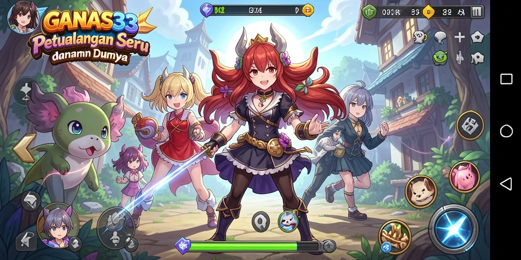 Gameplay seru dalam dunia anime yang penuh warna.
