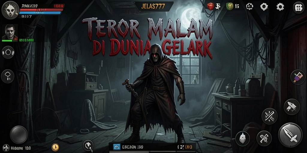 Screenshot gameplay JELAS777 menampilkan momen menegangkan dan suasana gelap.