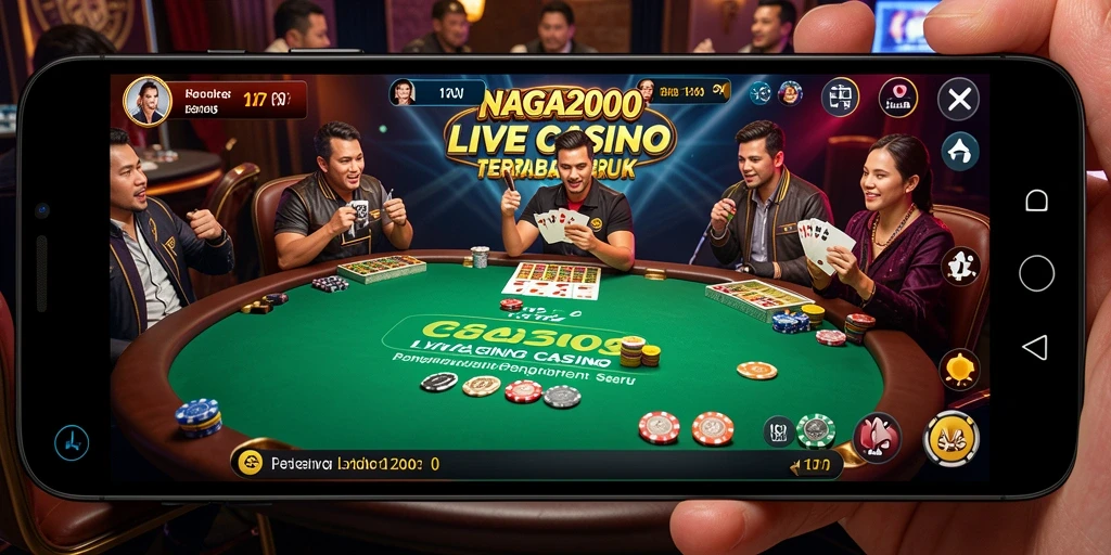 Tampilan gameplay NAGA2000 dengan dealer langsung di permainan Live Casino.