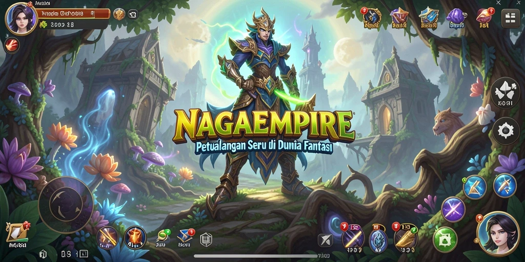 Tampilan gameplay seru dari NAGAEMPIRE dalam petualangan fantasi.
